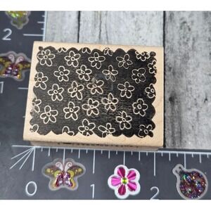 Memory Box Scalloped Flower Background Rubber Stamp Wood #P101